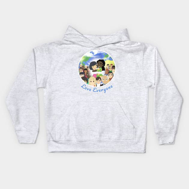 Love Everyone Kids Hoodie by ParadisePaws